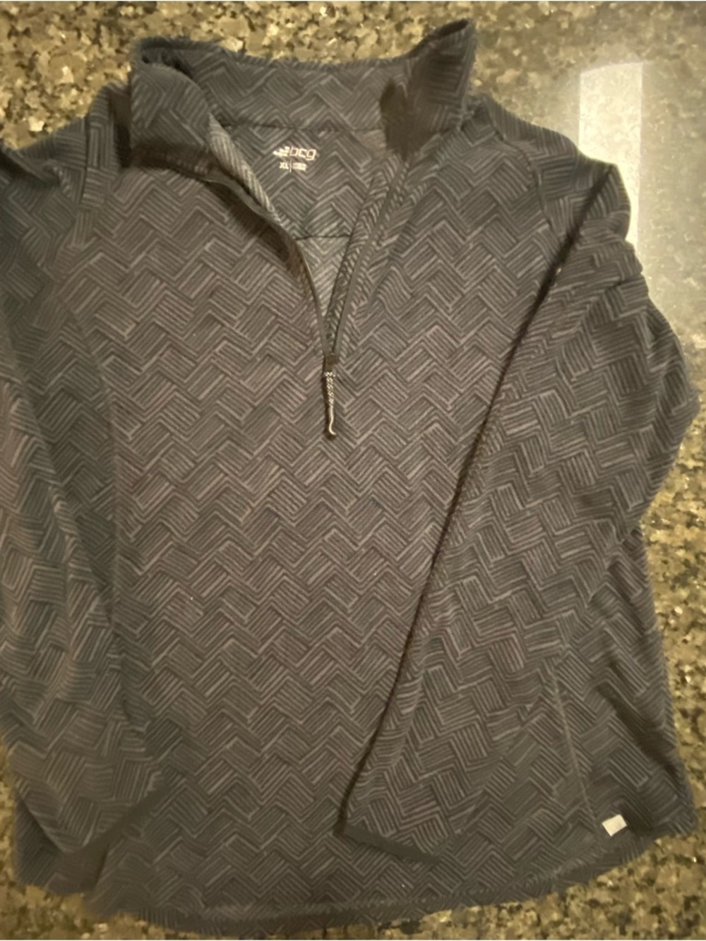 bcg Men's Navy Zip-Up Textured Quarter-Zip Sweater